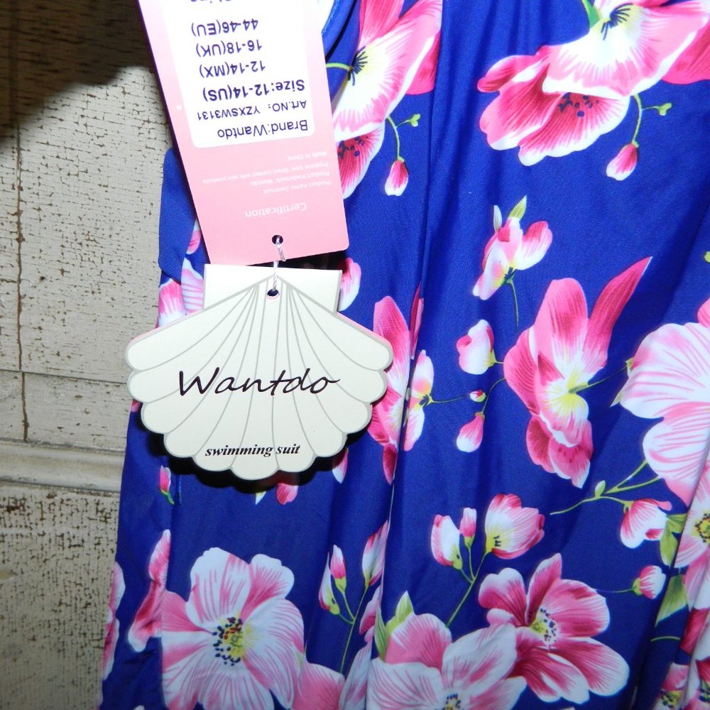 Wantdo Floral One Piece Swim Dress Size 12-14 (GG-17) - Picture 4 of 5